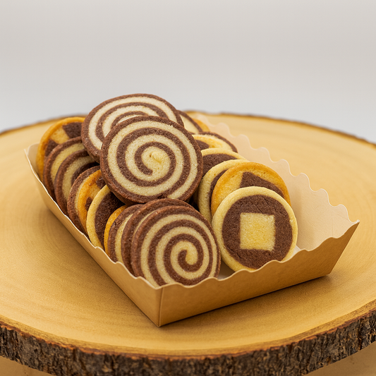 Schwarz-Weiß Teegebäck